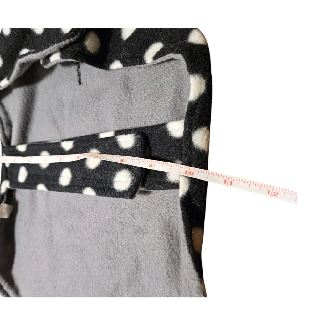 Fleece Black & White Polka Dot Dog Vest XS-S Retro Y2K